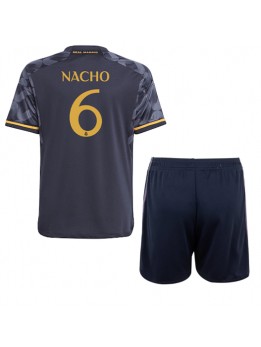 Billige Real Madrid Nacho #6 Bortedraktsett Barn 2023-24 Kortermet (+ Korte bukser)